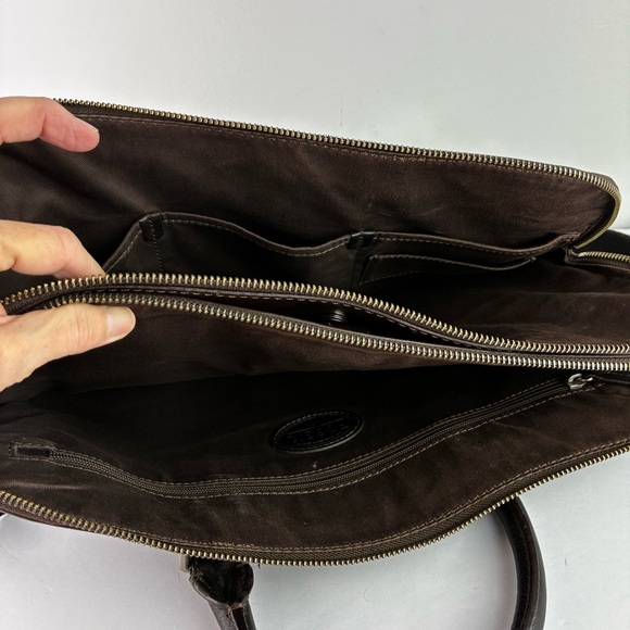 Fossil Mercer Leather Laptop Messenger Briefcase Bag - Picture 5 of 12